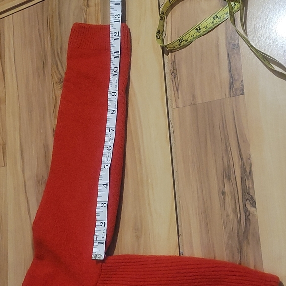 Vintage 80s Red Orange Ribbed Wool Knit Cropped Sweater XS - Picture 13 of 16